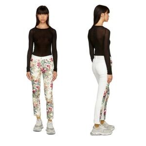 Junya Watanabe Comme des Garscon White Jeans Floral XS Avant Garde BNC5